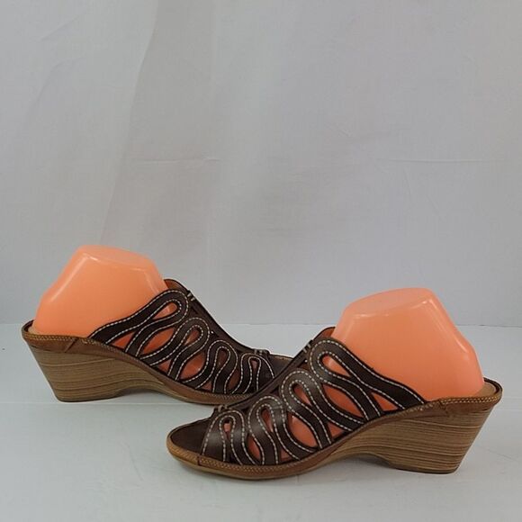 Pikolinos Capri CutOut Leather Comfort Wedge Women's Mule - Picture 4 of 14